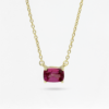 Natural Gemstone 6×4 Cushion Prong-set Necklace, birthstone cushion prong set necklace big, Colors by Love