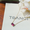 Natural Gemstone 6×4 Cushion Prong-set Necklace, birthstone cushion prong set necklace big, Colors by Love