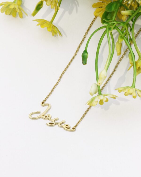 Custom Signature Name Necklace English, Name Necklaces, handmade in Bangkok by Colors by Love