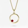 Natural Gemstone Circle Necklace Round, birthstone circle round stones necklace, Colors by Love
