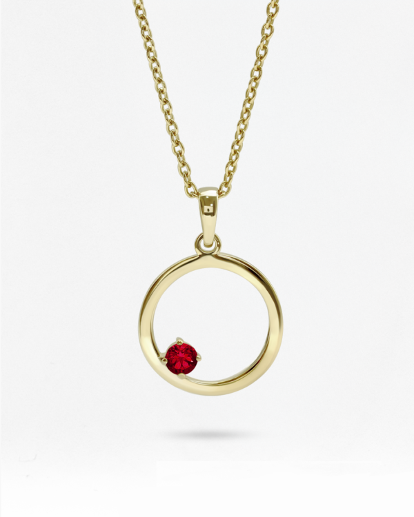 Natural Gemstone Circle Necklace Round, birthstone circle round stones necklace, Colors by Love