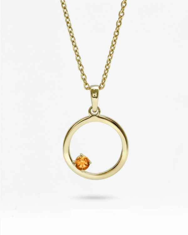 Natural Gemstone Circle Necklace Round, birthstone circle round stones necklace, Colors by Love