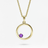 Natural Gemstone Circle Necklace Round, birthstone circle round stones necklace, Colors by Love