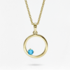Natural Gemstone Circle Necklace Round, handmade in Bangkok by Colors by Love