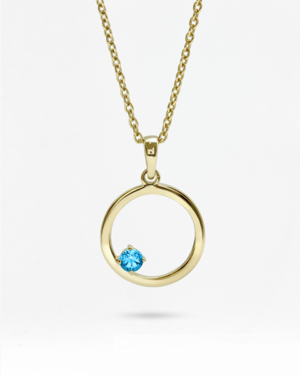 Natural Gemstone Circle Necklace Round, handmade in Bangkok by Colors by Love