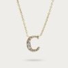 Initial Letter Necklace With Pave Setting | Colors By Love handcrafted Thai jewelry, Bangkok