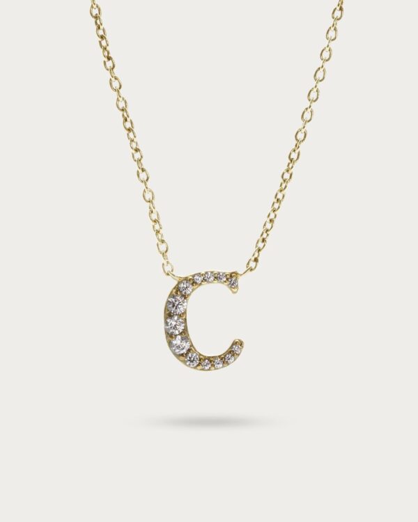 Initial Letter Necklace With Pave Setting | Colors By Love handcrafted Thai jewelry, Bangkok