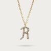 Initial Letter Necklace With Pave Setting | Colors By Love handcrafted Thai jewelry, Bangkok
