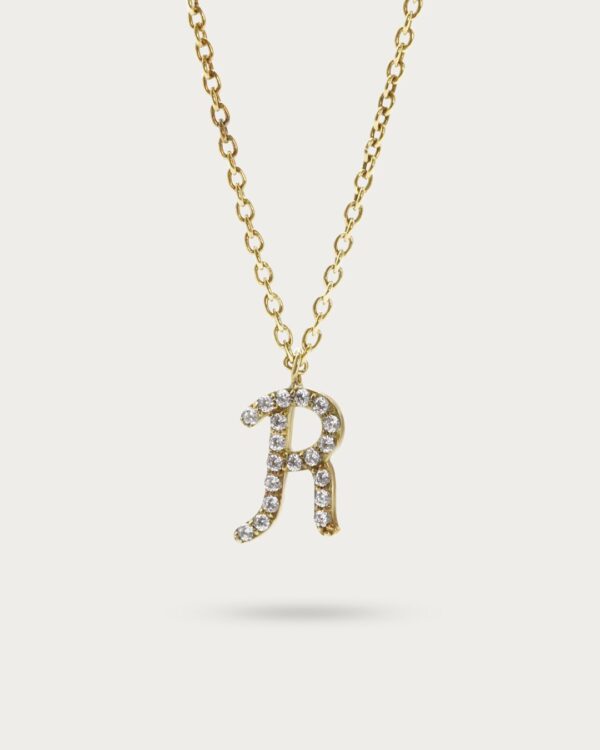 Initial Letter Necklace With Pave Setting | Colors By Love handcrafted Thai jewelry, Bangkok