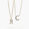 Initial Letter Necklace With Pave Setting | Colors By Love handcrafted Thai jewelry, Bangkok