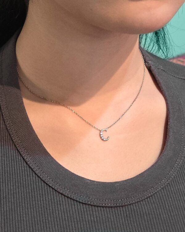Initial Letter Necklace With Pave Setting | Colors By Love handcrafted Thai jewelry, Bangkok