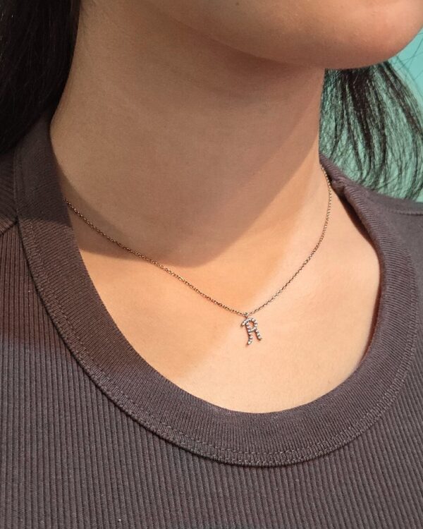 Initial Letter Necklace With Pave Setting | Colors By Love handcrafted Thai jewelry, Bangkok