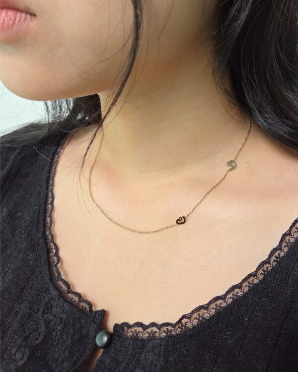 Thai Initial Letter Side Necklace with 2 Letters | Colors By Love handcrafted Thai jewelry, Bangkok