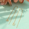 Thai Letter Threader Earring, th initial threader earring cover, Colors by Love