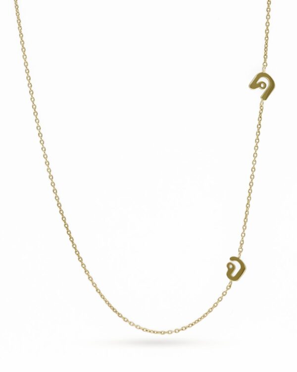 Thai Initial Letter Side Necklace with 2 Letters | Colors By Love handcrafted Thai jewelry, Bangkok