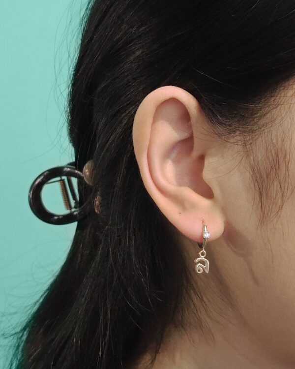 Thai Initial Huggies with 2.5mm Gemstone (By Piece) | Colors By Love handcrafted Thai jewelry, Bangkok