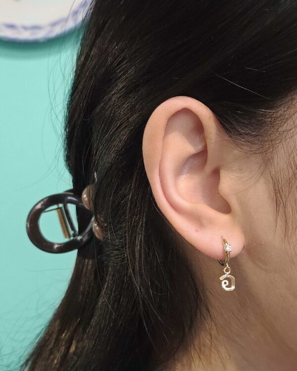 Thai Initial Huggies with 2.5mm Gemstone (By Piece) | Colors By Love handcrafted Thai jewelry, Bangkok