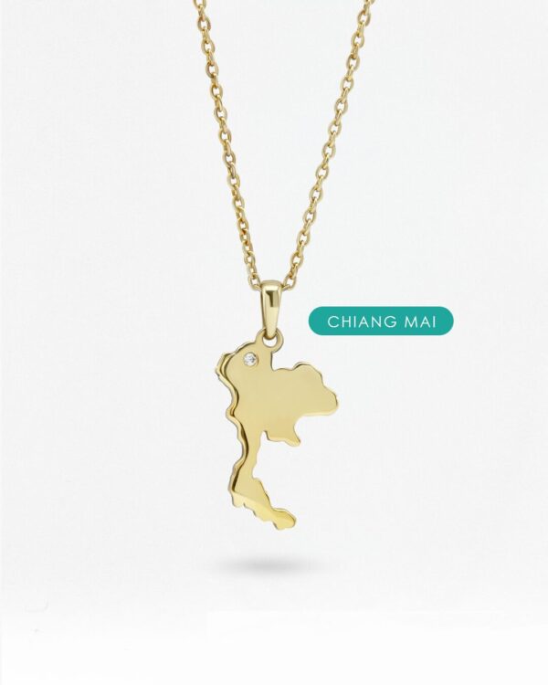 Thailand Map Necklace, handcrafted by Colors by Love, Bangkok