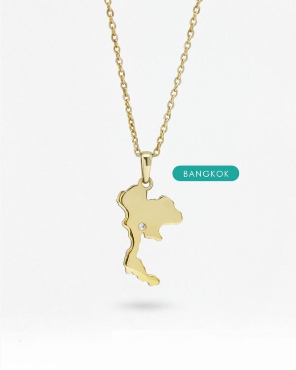 Thailand Map Necklace, handcrafted by Colors by Love, Bangkok