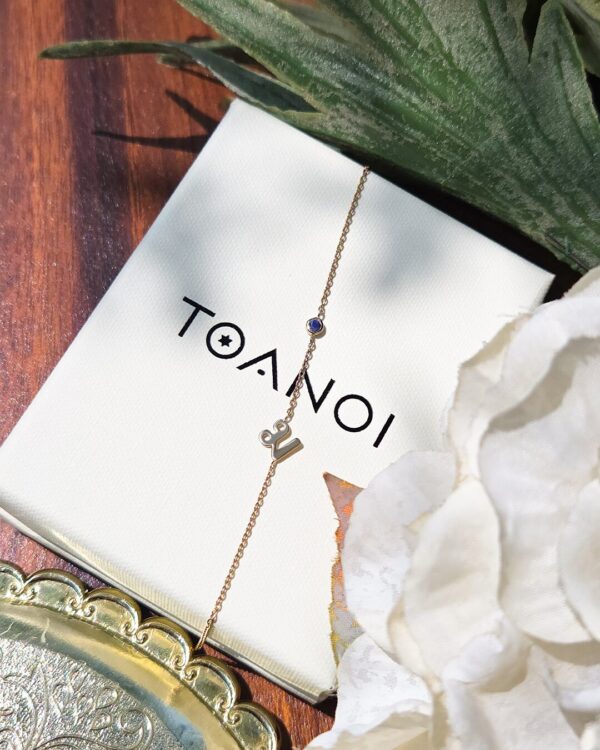 Thai Initial Bracelets with 2.5mm Natural Gemstones, handcrafted by Colors by Love, Bangkok