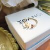 Thai Initial Ring with 3 Natural 天然石について, handcrafted by Colors by Love, Bangkok