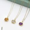 Horizontal Bezel-Set Natural Gemstones Necklace | Colors By Love handcrafted Thai jewelry, Bangkok
