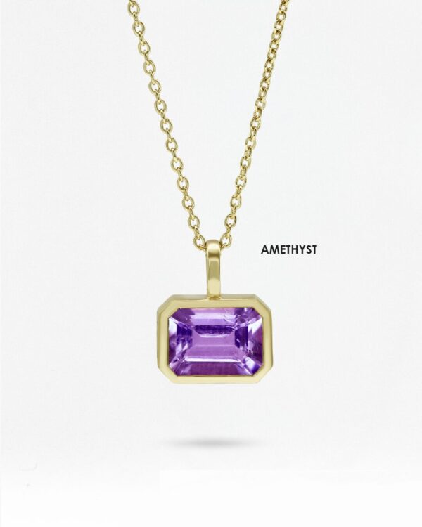Horizontal Bezel-Set Natural Gemstones Necklace | Colors By Love handcrafted Thai jewelry, Bangkok