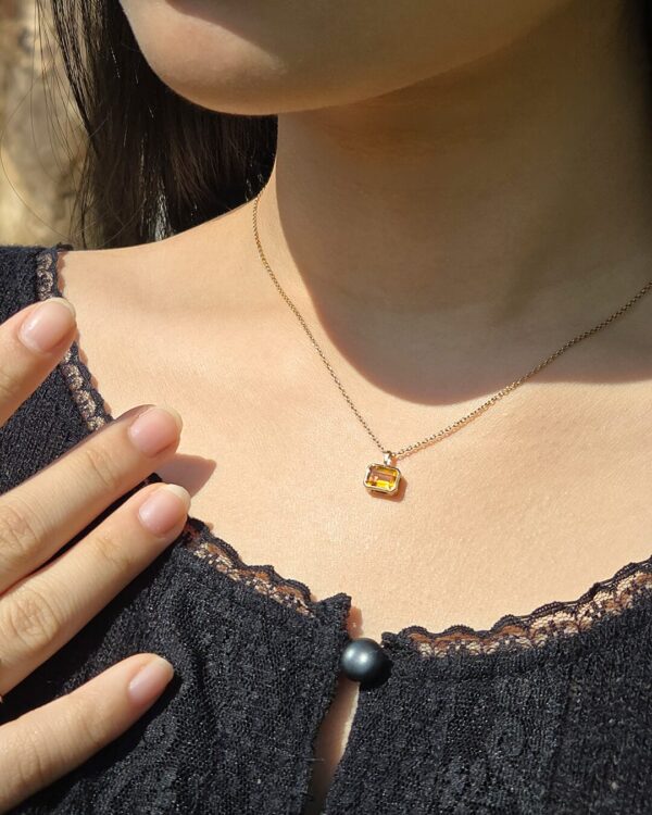 Horizontal Bezel-Set Natural Gemstones Necklace | Colors By Love handcrafted Thai jewelry, Bangkok