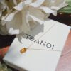 Vertical Bezel-Set Birthstone Necklace, handcrafted by Colors by Love, Bangkok
