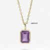 Vertical Bezel-Set Birthstone Necklace | Colors By Love handcrafted Thai jewelry, Bangkok