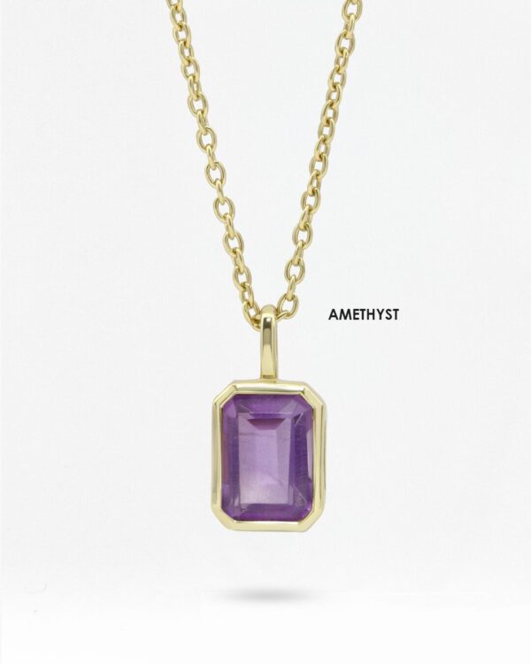 Vertical Bezel-Set Birthstone Necklace | Colors By Love handcrafted Thai jewelry, Bangkok