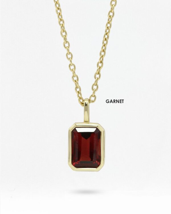 Vertical Bezel-Set Birthstone Necklace | Colors By Love handcrafted Thai jewelry, Bangkok