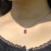 Vertical Bezel-Set Birthstone Necklace | Colors By Love handcrafted Thai jewelry, Bangkok