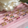 Natural Gemstone Stud Earring Round-4 Prong, birthstone stud earrings 4mm prong, Colors by Love