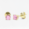 Natural Gemstone Stud Earring Round-4 Prong, birthstone stud earrings 4mm prong, Colors by Love