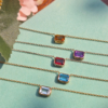 Horizontal Bezel-Set Natural 天然石について Necklace Design 2, handmade in Bangkok by Colors by Love