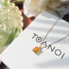 Vertical Prong-Set Natural Gemstones Necklace, handcrafted by Colors by Love, Bangkok