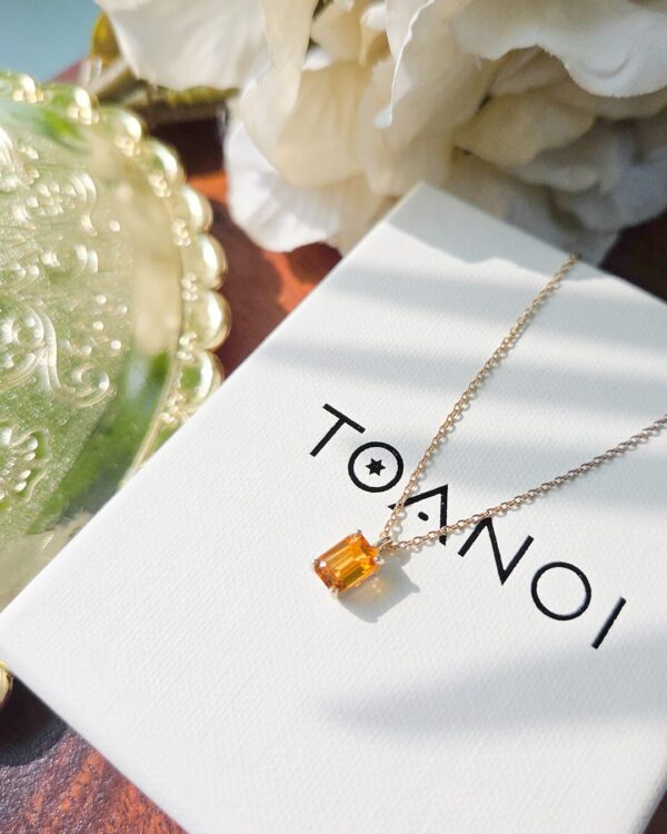 Vertical Prong-Set Natural Gemstones Necklace, handcrafted by Colors by Love, Bangkok