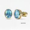 Oval Cut Natural Gemstone Stud Earrings | Colors By Love handcrafted Thai jewelry, Bangkok