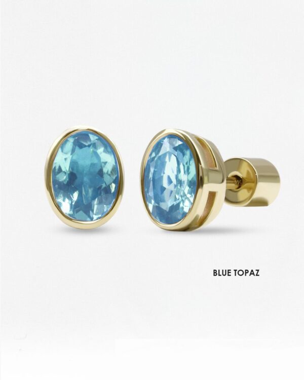 Oval Cut Natural Gemstone Stud Earrings | Colors By Love handcrafted Thai jewelry, Bangkok