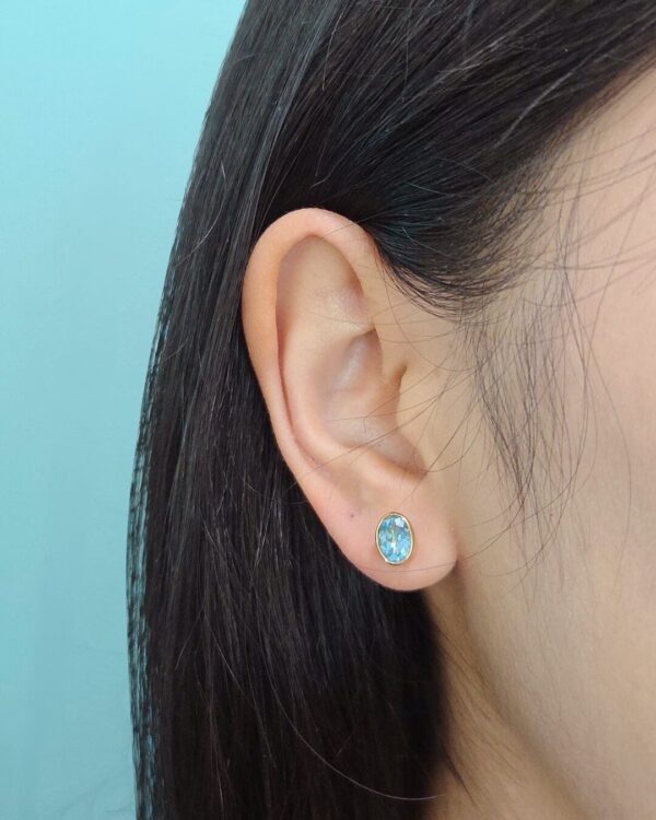 Oval Cut Natural Gemstone Stud Earrings | Colors By Love handcrafted Thai jewelry, Bangkok