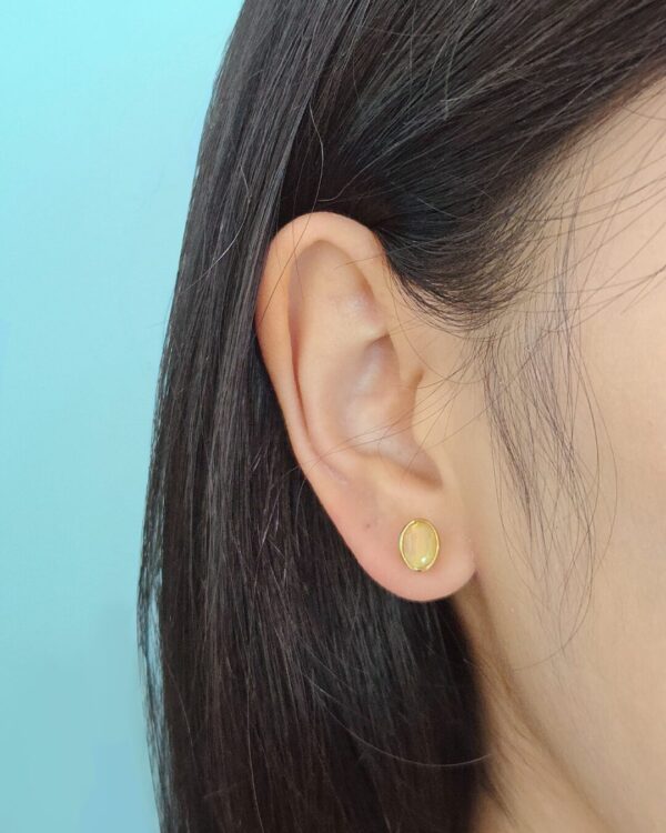 Oval Cut Natural Gemstone Stud Earrings | Colors By Love handcrafted Thai jewelry, Bangkok