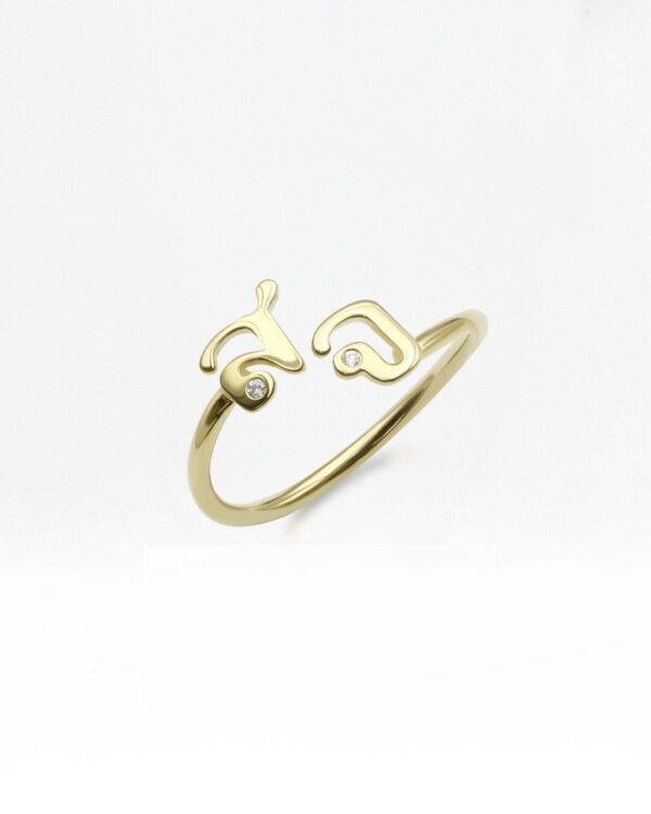 Two-Letter Thai Initial Ring with Natural Gemstone | Colors By Love handcrafted Thai jewelry, Bangkok
