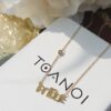 Thai Letter Name Necklace With Precious Gemstone, handcrafted by Colors by Love, Bangkok