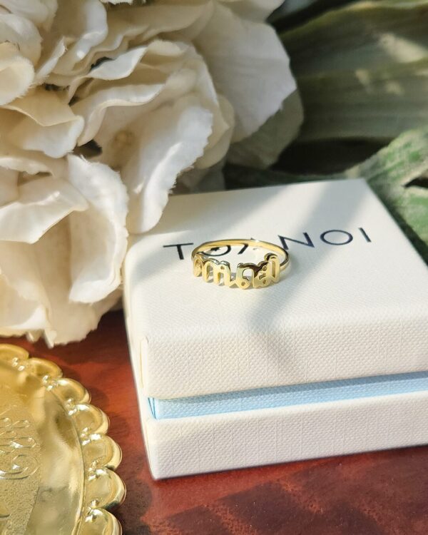Thai Letter Name Ring, handcrafted by Colors by Love, Bangkok