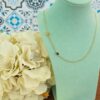 Prong-Set Side Necklace with 2 Natural 天然石について, handcrafted by Colors by Love, Bangkok