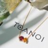 Prong-Set Necklace with 2 Natural 天然石について, handcrafted by Colors by Love, Bangkok