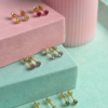 Natural Gemstone Stud Earring Round-8 Prong, birthstone stud earrings 4mm prong, Colors by Love