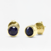 Natural Gemstone Stud Earring Round-Bezel, birthstone stud earrings 4mm brezel, Colors by Love