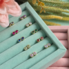 Natural Gemstone Stud Earring Round-Bezel, birthstone stud earrings 4mm brezel, Colors by Love
